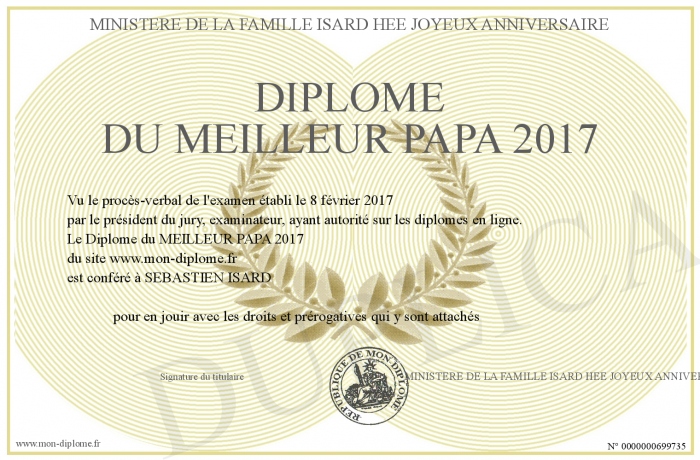 diplome du meilleur papa